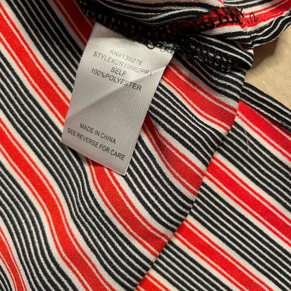 DR2 red black striped long sleeve retro button down shirt size medium - Picture 11 of 11